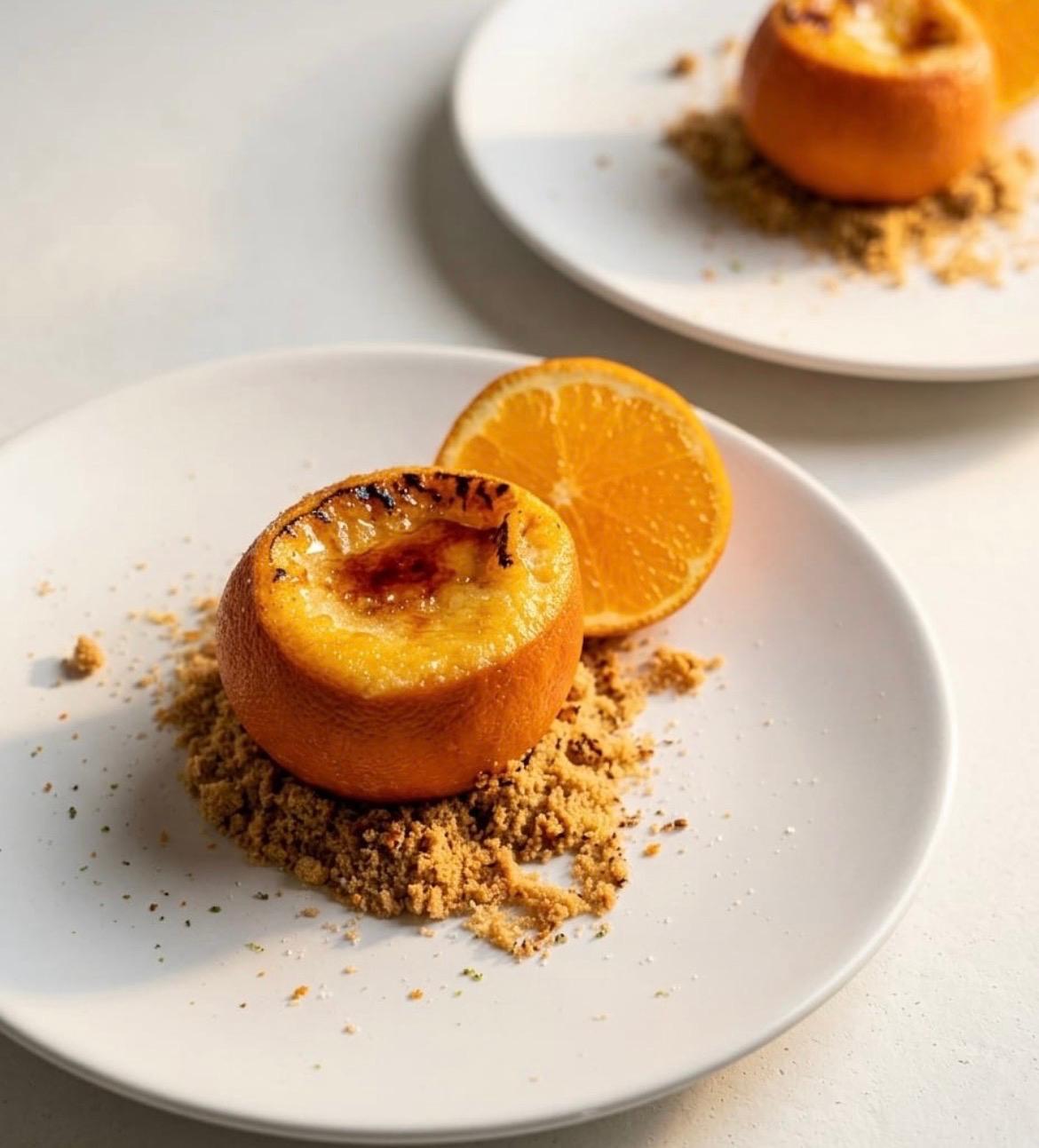 Naranja crema brûlée